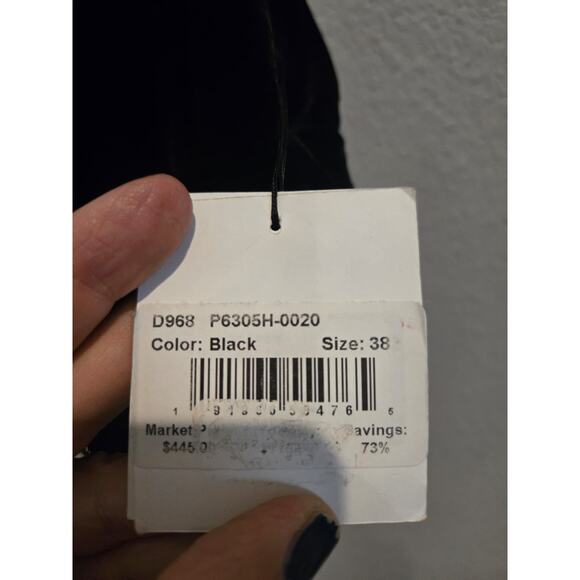 Sandro Paris Women's Black Velvet Floral Embroidered Long Dress 38 NWT - Picture 6 of 14